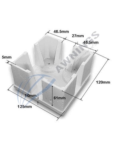 Tapon de aluminio para perfil 125x125 Siplan 2 - Awnings Components 