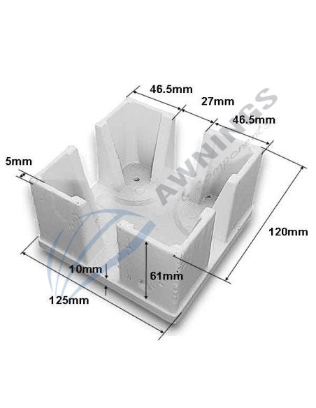 Tapon de aluminio para perfil 125x125 Siplan 2 - Awnings Components 