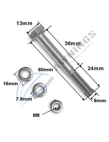 Vite a testa cilindrica esagonale din 931 M8 in acciaio inox [product.brand] 1 - Awnings Components 