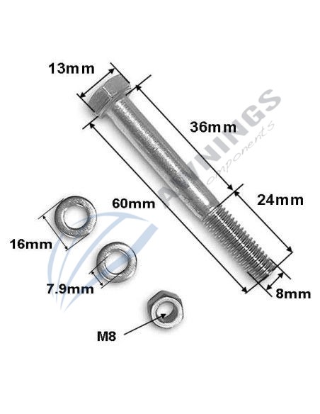 Vite a testa cilindrica esagonale din 931 M8 in acciaio inox [product.brand] 1 - Awnings Components 