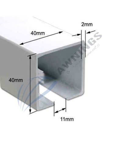 5.85 m de Perfil guía para toldo plano 40x40 [product.brand] 2 - Awnings Components 