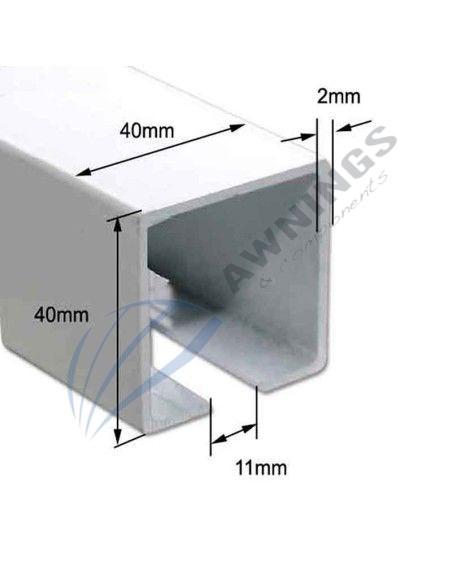 5.85 m de Perfil guía para toldo plano 40x40 [product.brand] 2 - Awnings Components 