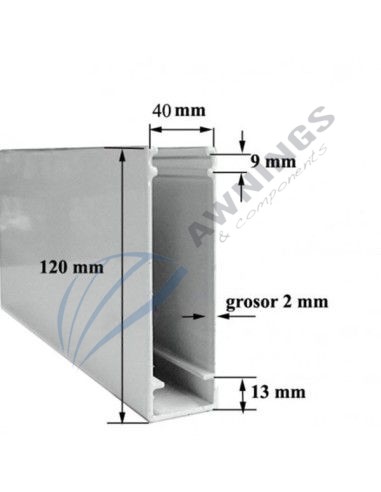 2 m Perfil guia do toldo Windbreak. [product.brand] 3 - Awnings Components 