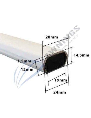 1 m de Perfil de aluminio para brazos stor [product.brand] 2 - Awnings Components 