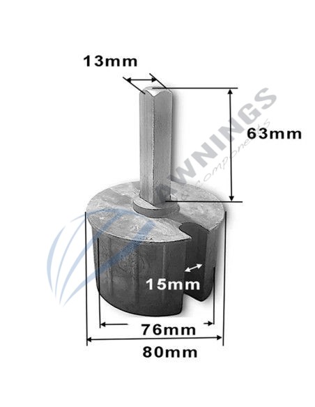 Metalic end cap square drive to awning at tube 78mm [product.brand] 2 - Awnings Components 
