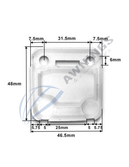 1 Tapa de plástico blanco doble [product.brand] 3 - Awnings Components 