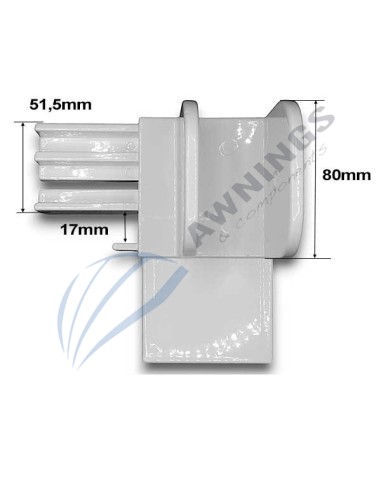 1 Soporte triple derecho para estructura de aluminio Gaviota Gaviota Simbac 2 - Awnings Components 