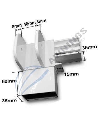 1 Soporte triple izquierdo para estructura de aluminio Gaviota Gaviota Simbac 3 - Awnings Components 
