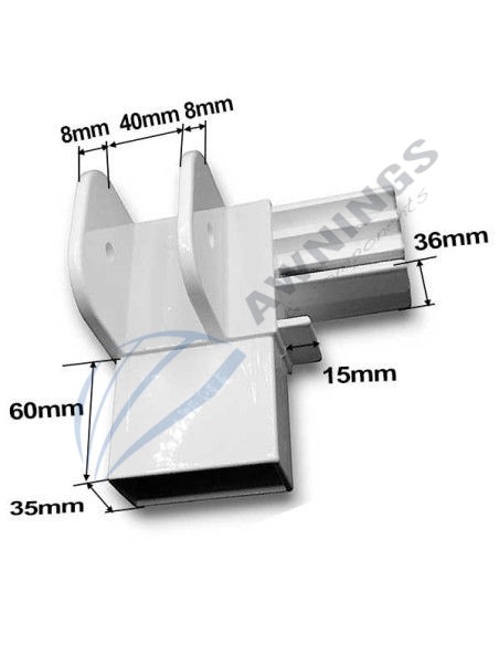 1 Soporte triple izquierdo para estructura de aluminio Gaviota Gaviota Simbac 3 - Awnings Components 