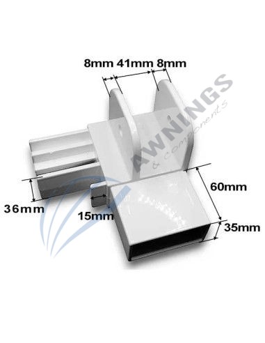1 Soporte triple derecho para estructura de aluminio Gaviota Gaviota Simbac 3 - Awnings Components 