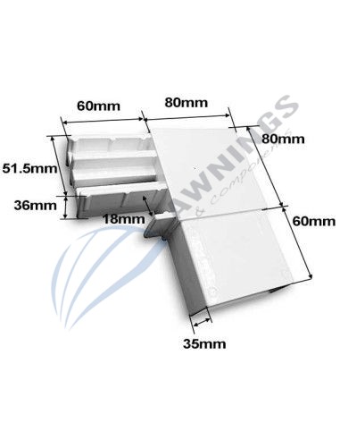 L-bracket for awning structure GAVIOTA Gaviota Simbac 2 - Awnings Components 