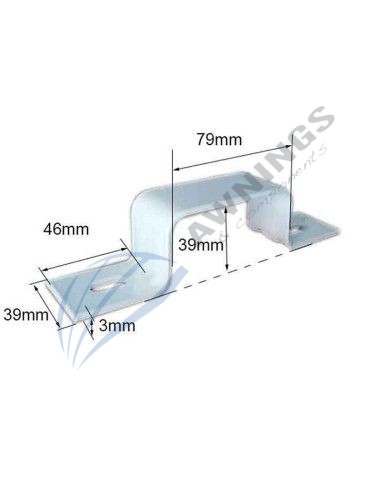 1 front fixing bracket for 80x40 profile, for flat awning.ng. Siplan 2 - Awnings Components 