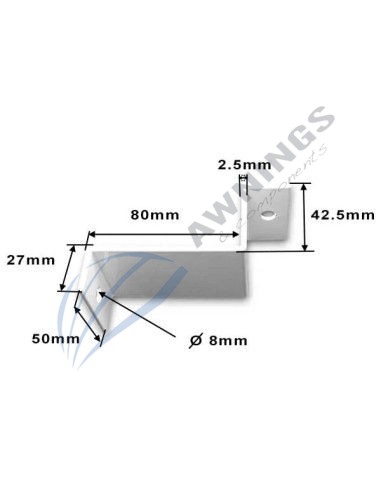 Brida o garra en esquina para perfil 80x40 Gaviota Simbac 2 - Awnings Components 