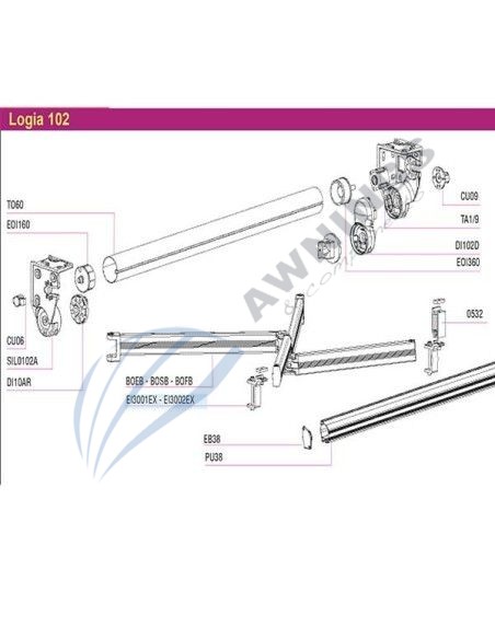 Lower terminal for mitjavila awning arm Mitjavila 5 - Awnings Components 