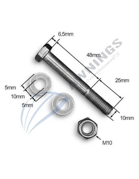 1 Tornillo M10 de medida rosca inox completo [product.brand] 2 - Awnings Components 