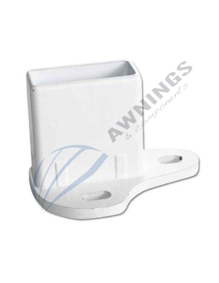 1 Staffa per piedi, sinistra, alluminio laccato bianco con due staffe, 80x40 mm