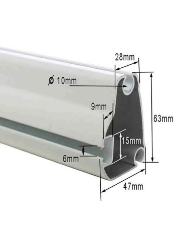 4 m de profilé PF-03 en aluminium laqué blanc