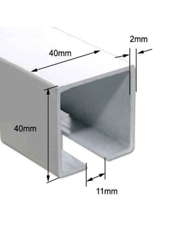 5 m de Perfil guía para toldo plano 40x40