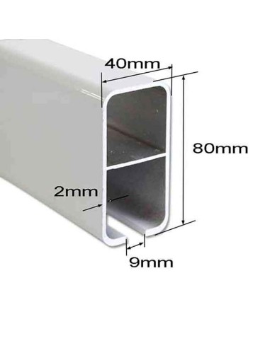 2.95 m de Guide pour structure d'auvent plat 80x40