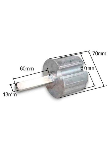 Embout côté treuil manuel pour tube  de 70 rainuré