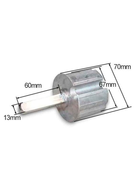 Metalic end cap square drive to awning at  tube 70mm