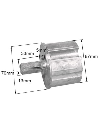 Metalic end cap to awning at  tube 70mm
