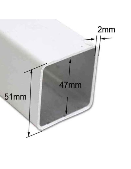 2.95 m of Aluminium profile 50x50