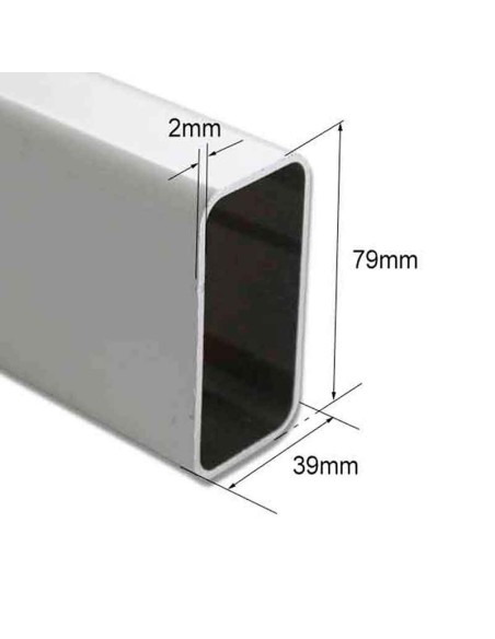 5 m de toldo plano em perfil de alumínio 80x40