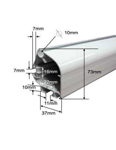4 m de Perfil de aluminio para toldo PU9