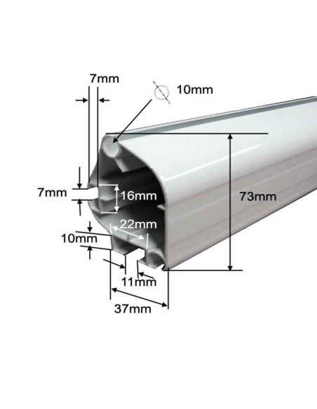 4 m de Perfil de aluminio para toldo PU9