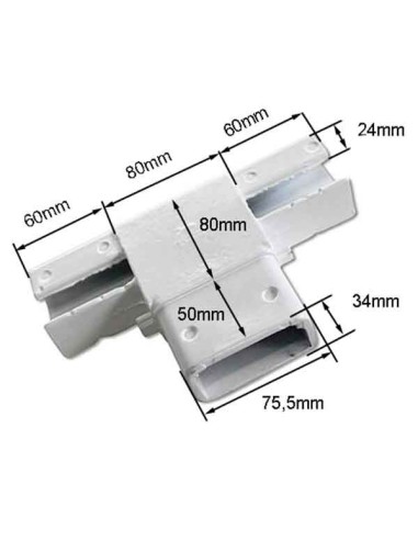 1 T-förmiger Aluminiumbügel, weiß, braun oder...
