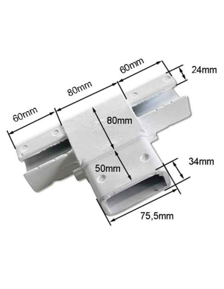 1 T-förmiger Aluminiumbügel, weiß, braun oder grün lackiert