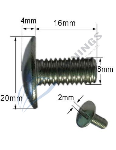Vis à fente champignons M8 [product.brand] 2 - Awnings Components 